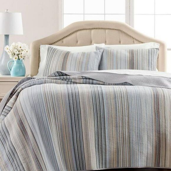 Martha Stewart Collection Charleston Stripe Yarn-Dye Quilted Sham, Standard - Picture 2 of 2